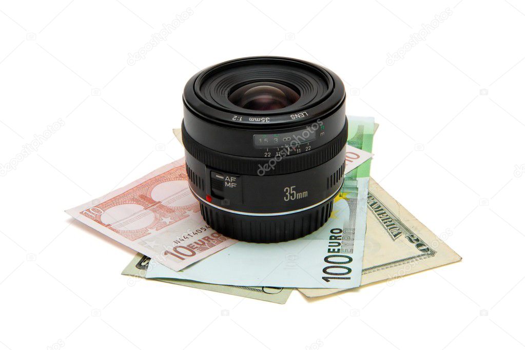 Conceptual of money earned with photo