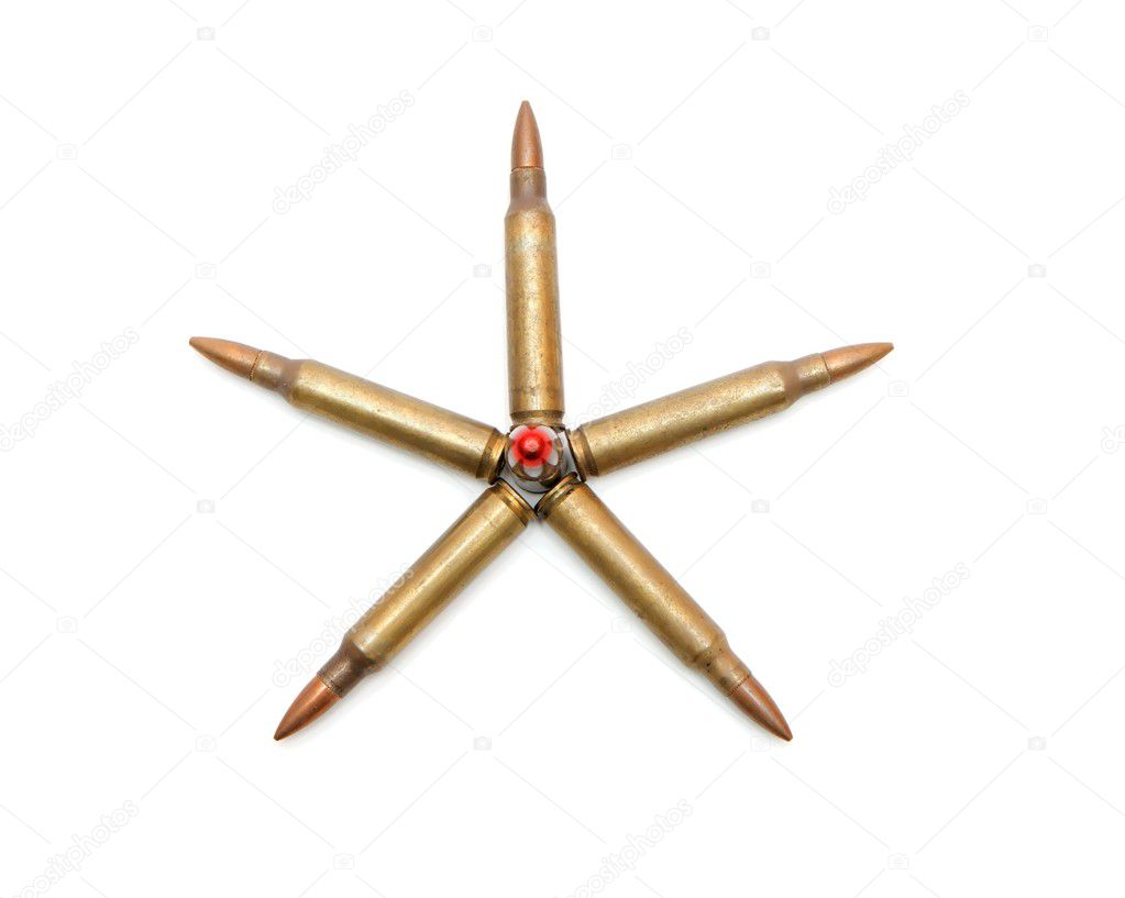 Five-pointed star of M16 cartridges