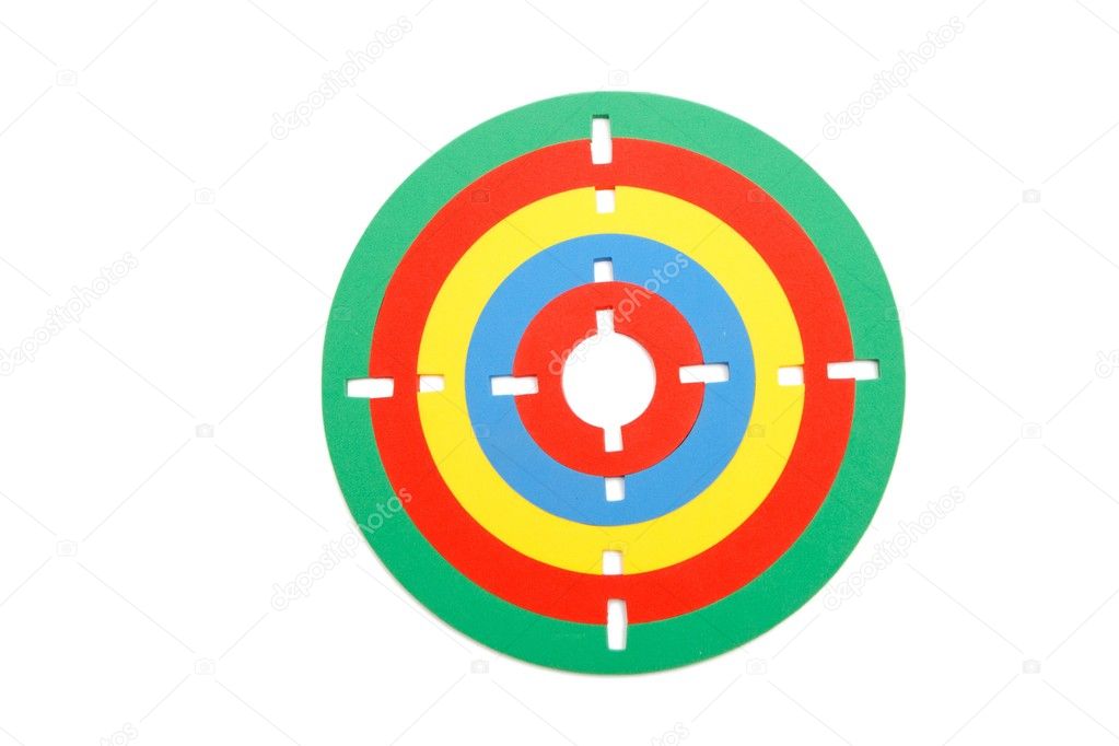 Colorful toy target made of rubber rings
