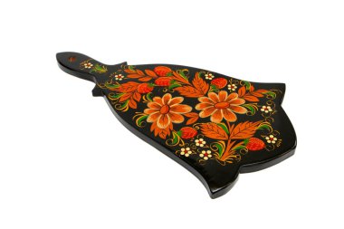 Russian traditional black cutting board clipart