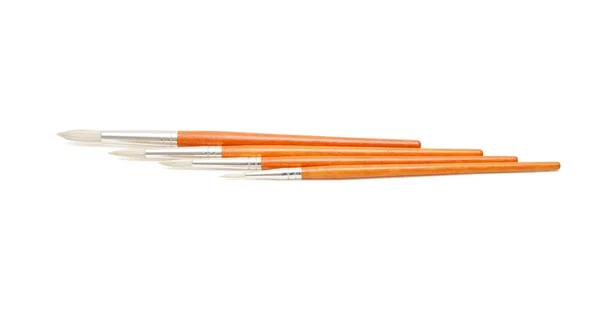 Set of four paintbrushes isolated — Stock Photo, Image