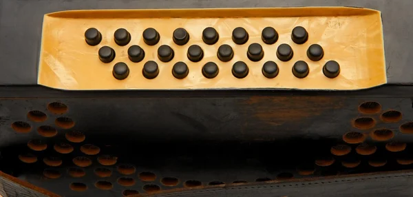 Akordeon düğmeleri Vintage 1930'lu yılların siyah — Stok fotoğraf