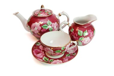 Old-fashioned tea service clipart