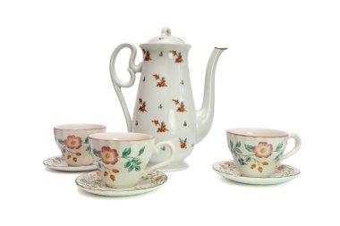 White tea service clipart