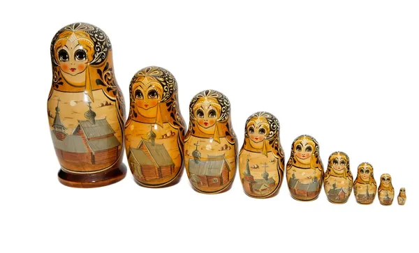 Russian Babushka nesting dolls — Stock Photo, Image
