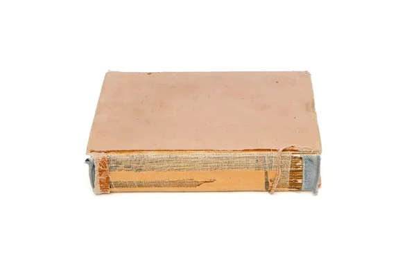 Starý chatrný kniha s vytržené kryt zpět — Stock fotografie