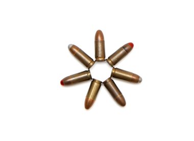 Seven-pointed star of 9mm cartridges clipart