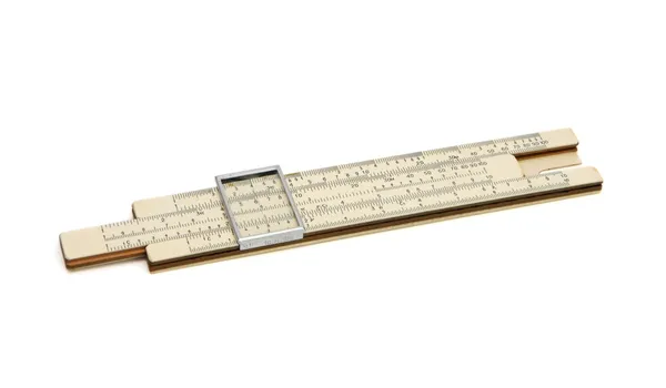 Pocket slide rule mechanical calculator — Stock Photo, Image
