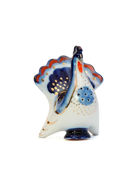 Porcelain souvenir hen saltcellar — Stock Photo, Image