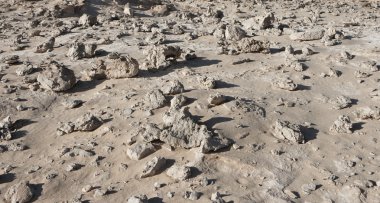 Stone field in the desert like moonscape clipart