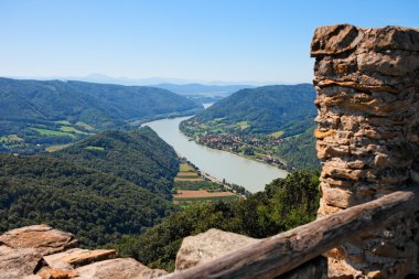 Ruins of medieval castle on Danube clipart