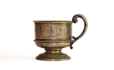 Vintage silver cup isolated