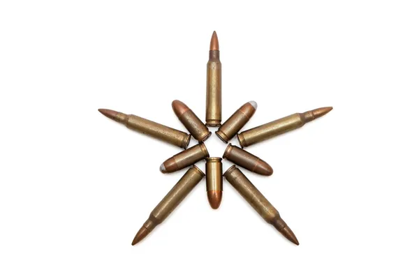 Five-pointed star of cartridges — Stock Photo, Image