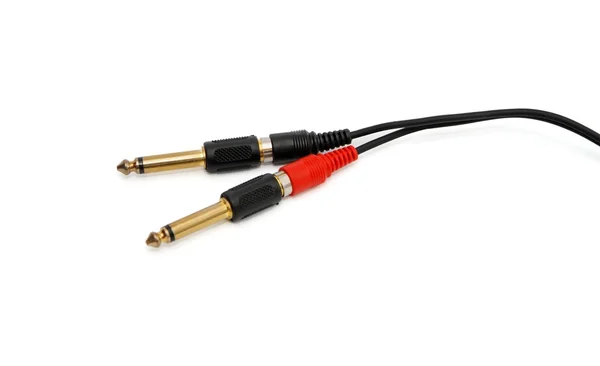 Golden headphone plug — Stock Photo, Image