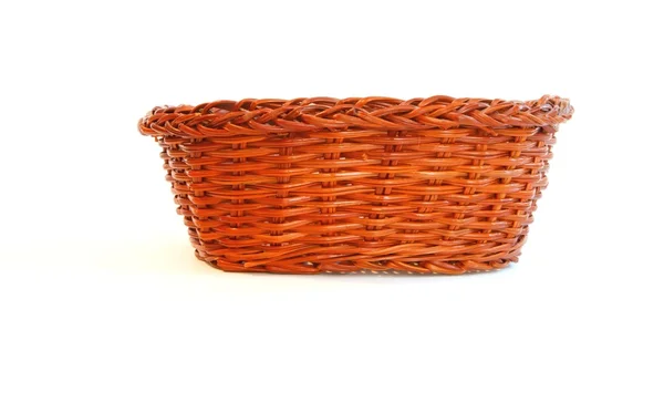 Orange wicker basket without handles — Stock Photo, Image