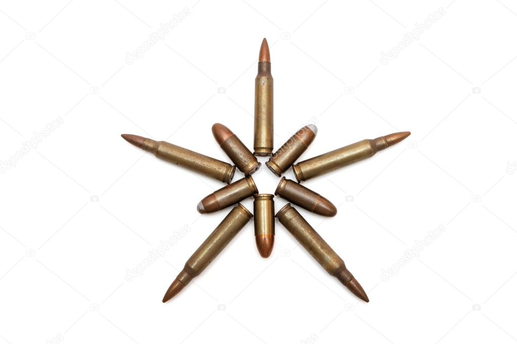 Five-pointed star of cartridges