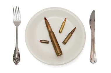 Various cartridges on the plate clipart