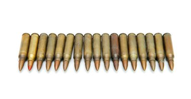 Row of M16 assault rifle cartridges clipart