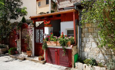 Tiny veranda or porch at house entrance clipart