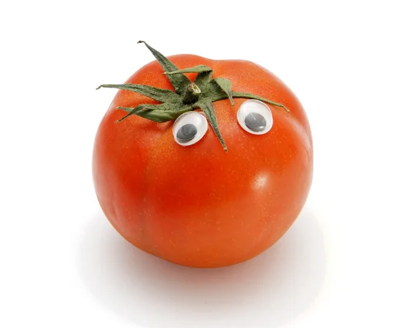 Funny red tomato with eyes — Stock Photo, Image