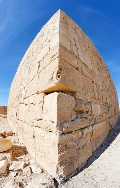 Fisheye view of ancient stone building — Stock Photo, Image