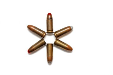 Six-pointed star of 9mm cartridges clipart