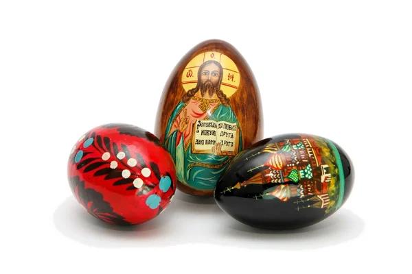 Három orosz Húsvét ikra — Stock Fotó