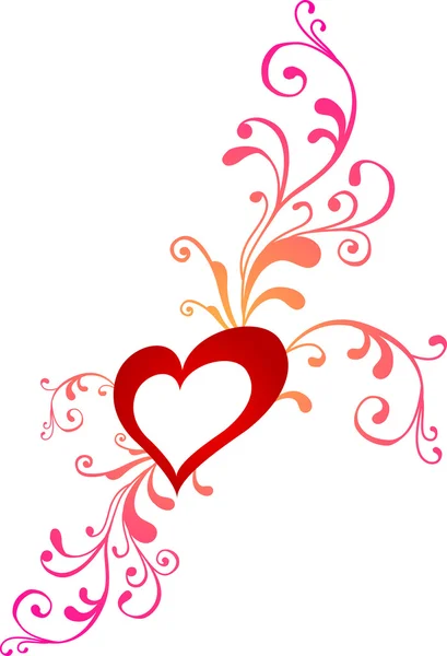 Valentine cartão de saudação com coração — Vetor de Stock