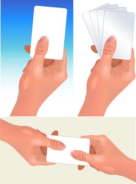 Hands with cards clipart