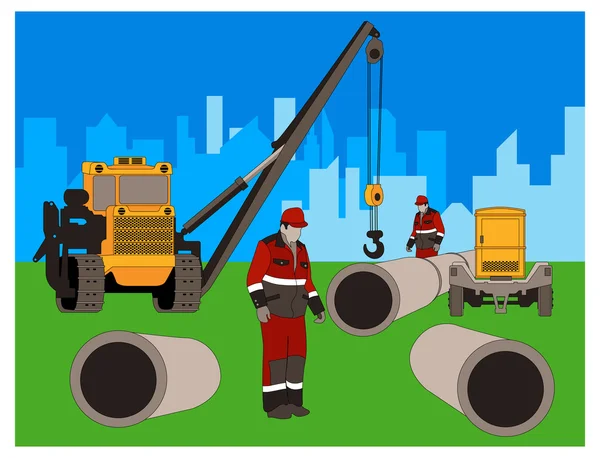 Construction of new area. — Stock Vector