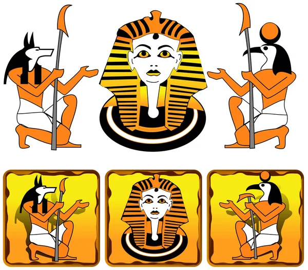 Azulejos deuses egípcios — Vetor de Stock