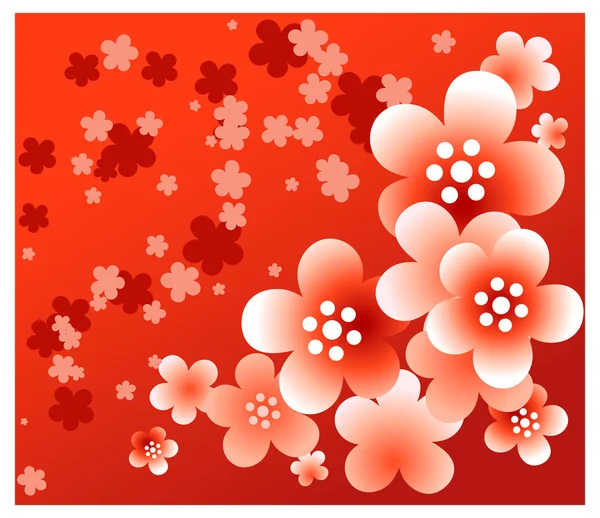 Fond de fleur rouge — Image vectorielle