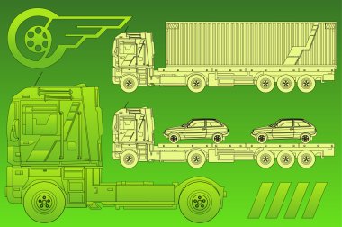 Trailer in green clipart