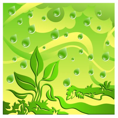 Landscape with rain clipart