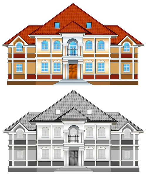 stock vector Drawing of country residence