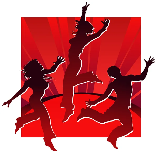 Χορός με κόκκινο χρώμα — Διανυσματικό Αρχείο