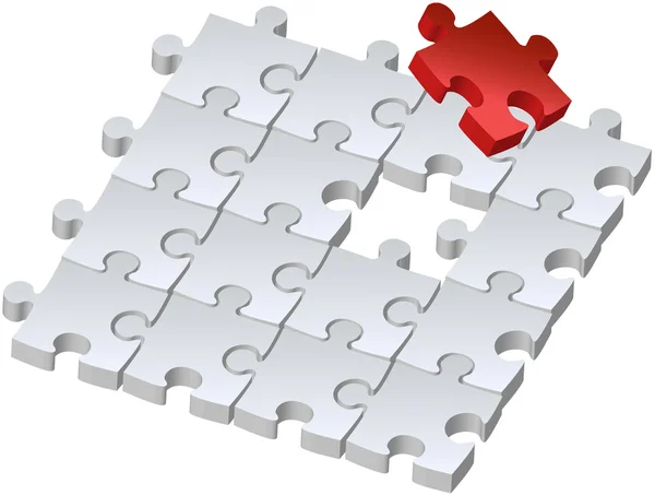 Červená puzzle — Stockový vektor