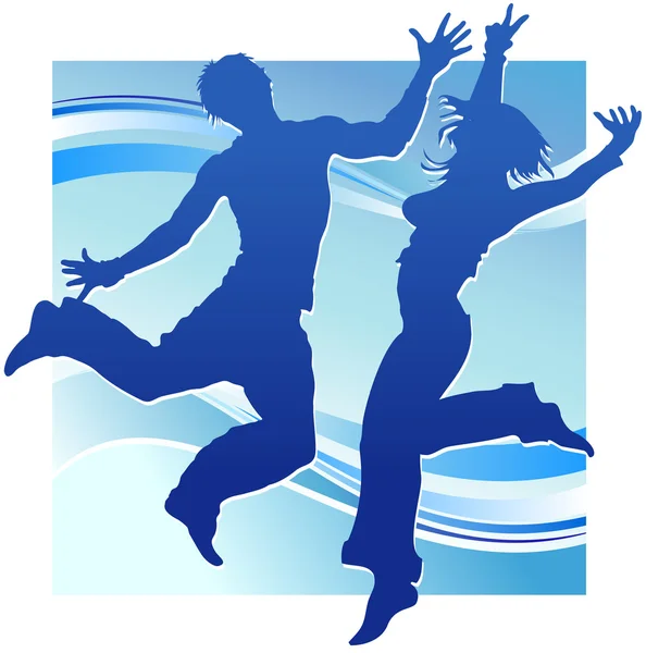 Χορός στο μπλε — Διανυσματικό Αρχείο