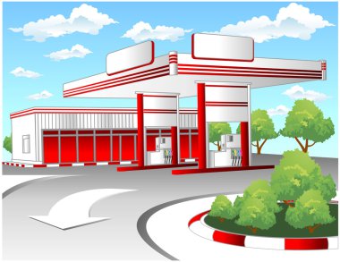 Red refuel station clipart