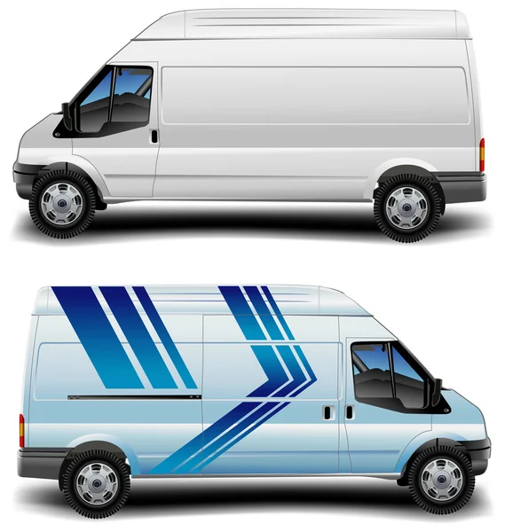 Minibuss i blått — Stock vektor