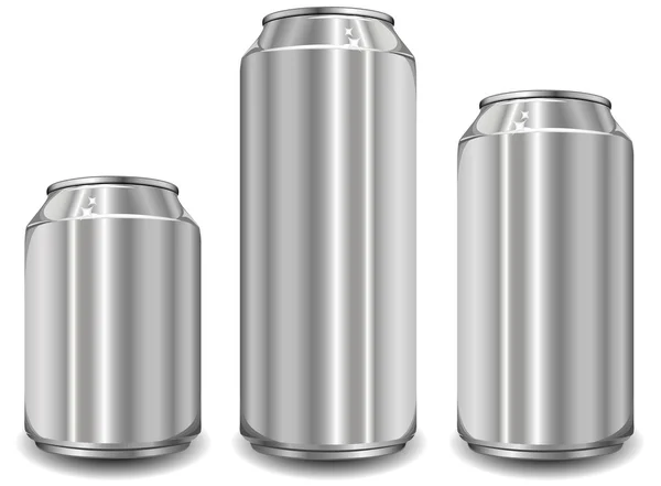 Drie aluminium pot — Stockvector