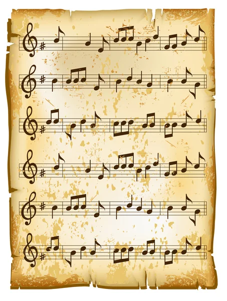 Hoja musical antigua — Archivo Imágenes Vectoriales