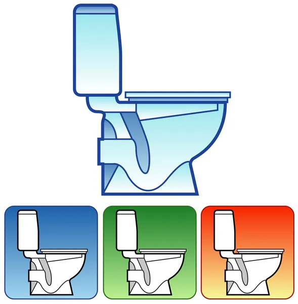 Toilet bowl on color background — Stock Vector