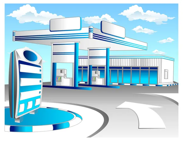 Station-service bleue — Image vectorielle