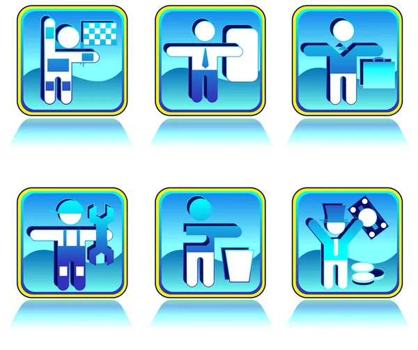 Icons in blue — Stock Vector