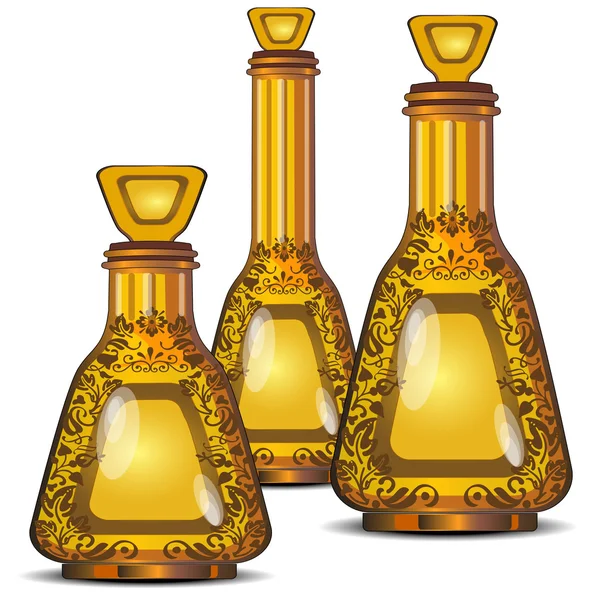 Trzy butelki figurowe — Wektor stockowy
