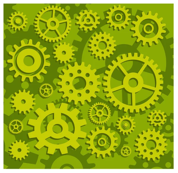Gears in green — Stock Vector