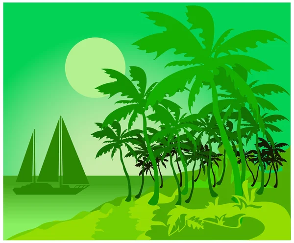 Verde palma — Vettoriale Stock