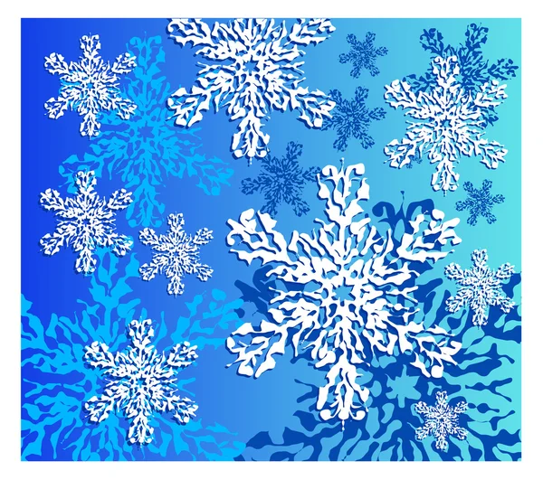 Flocons de neige d'hiver — Image vectorielle