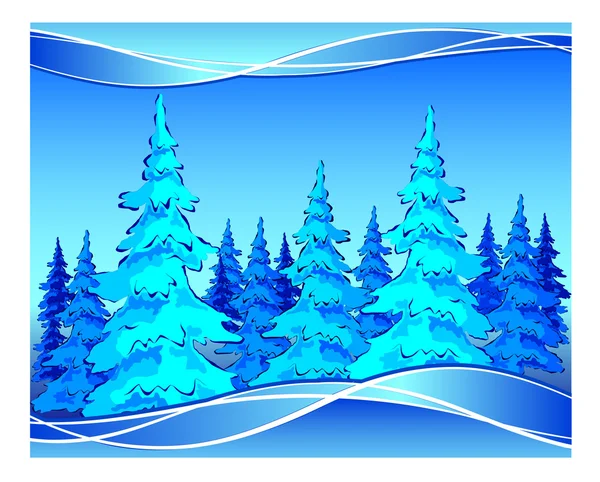 Winter forest — Stock Vector